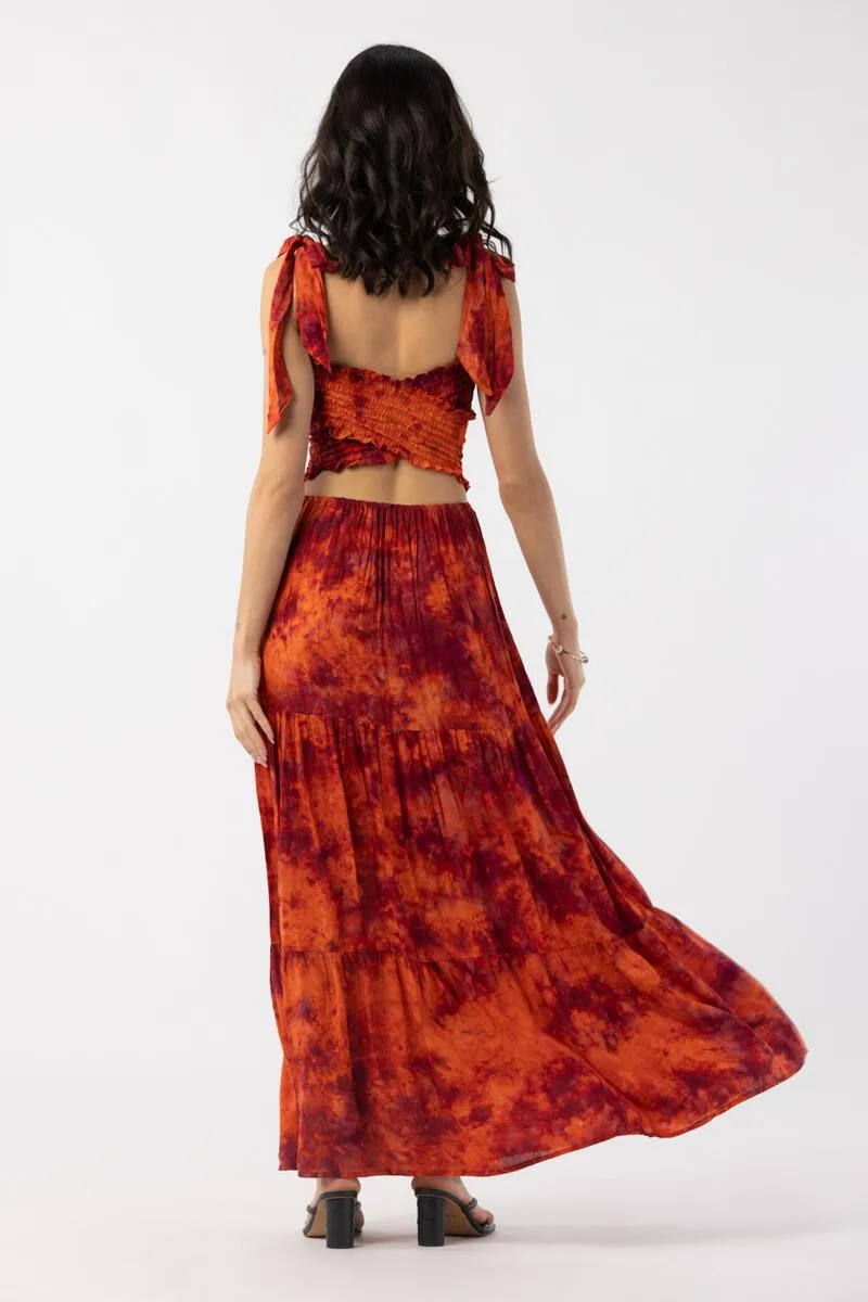 TIARE HAWAII WAVERLY MAXI DRESS WINE RUST SMOKE ONE SIZE