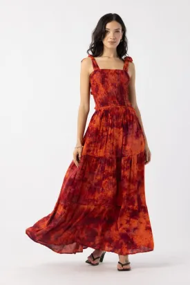 TIARE HAWAII WAVERLY MAXI DRESS WINE RUST SMOKE ONE SIZE