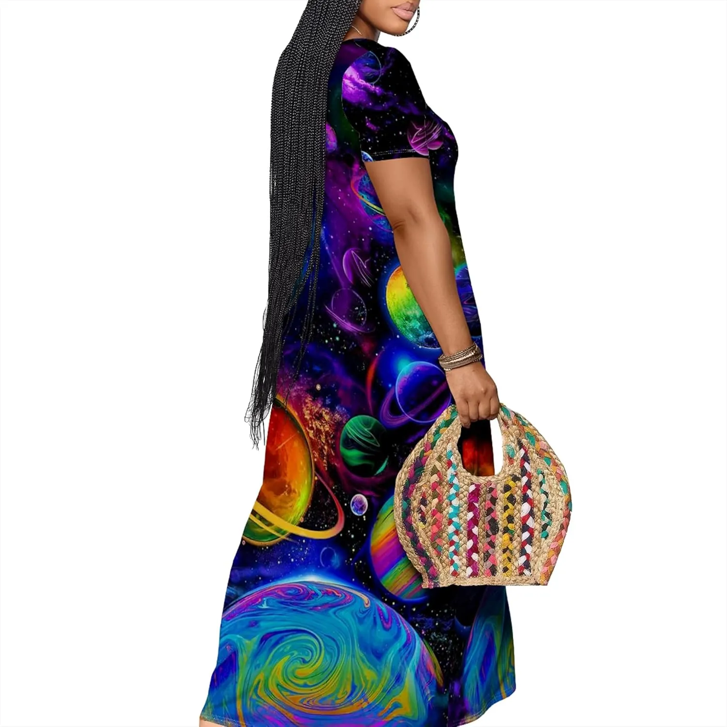 Women's Plus Size Summer Dresses Print Maxi Dresses Flowy Sundresses