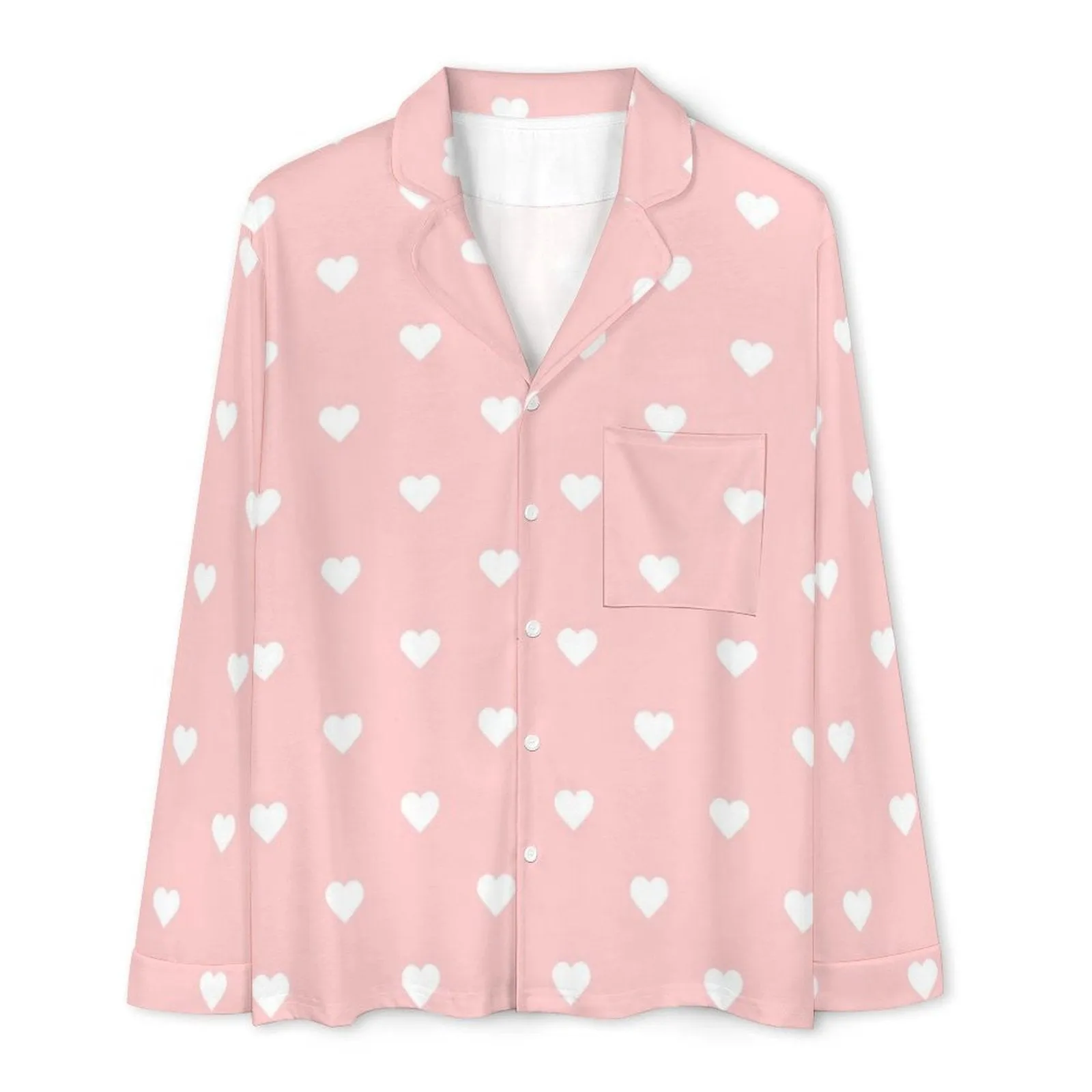 Women's Valentines Day PJs Blush Pink Hearts Pajama Set