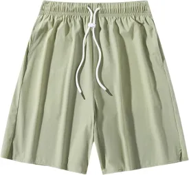 Xiaojmake Men's Casual Shorts Daily Outdoor Quick Dry Hiking Short Lightweight Athletic Shorts Swim Trunks with Zip Pockets