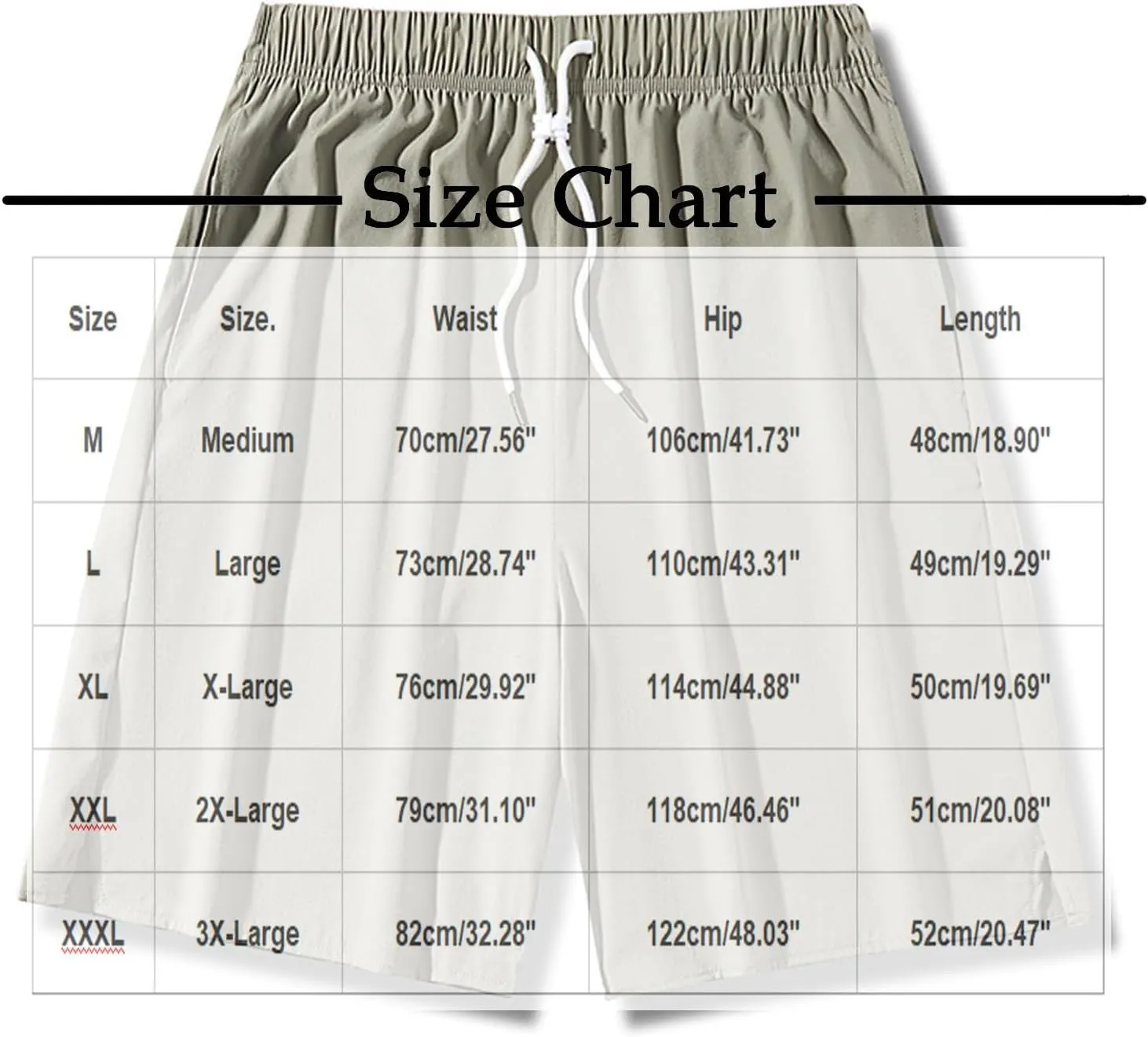 Xiaojmake Men's Casual Shorts Daily Outdoor Quick Dry Hiking Short Lightweight Athletic Shorts Swim Trunks with Zip Pockets