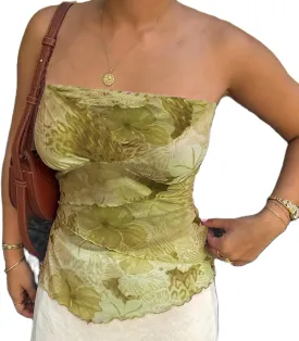 Y2k Cute Tube Tops Sleeveless Strapless Aesthetic Graphic Print Bandeau Tube Off Shoulder Going Out Tops